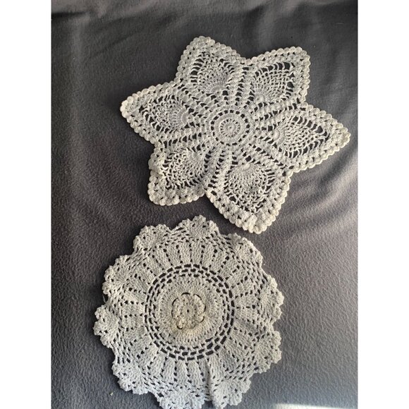 Vintage Handmade Crochet Star & Round Doilies Set - Picture 8 of 9